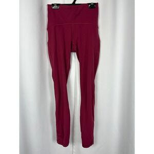 Lululemon Train Times 7/8 Pant Berry Red Mesh Panel Leggings Size 4